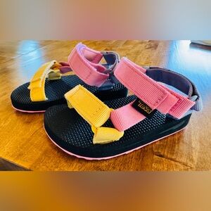 Teva Kids' Pink and Yellow Sandals